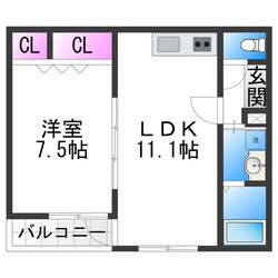 パストール喜連東の物件間取画像